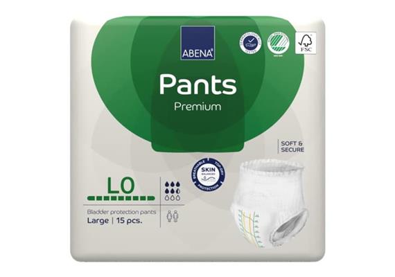 Abena-Pants L0 Premium 15 Stk, Hüftumfang 100-140 cm, 1'100 ml, grün