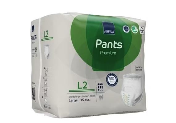Abena-Pants L2 Premium 15 Stk, Hüftumfang 100-140 cm, 1'900 ml, grün