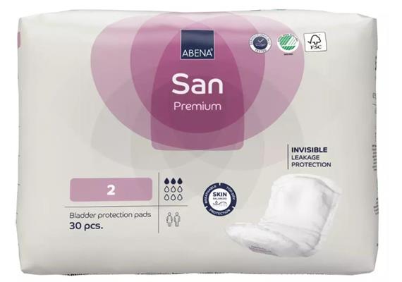 Abena San 2, 30 Stk, 26x10cm, Saugstärke 350ml