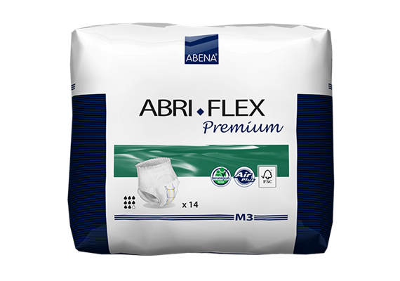 Abri-Flex M3 Premium Medium 14 Stk Windelhosen, blau, Hüftumfang 80-110 cm, 2'400 ml