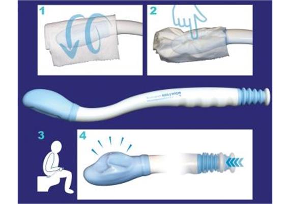 Afterreiniger/Abwischhilfe Easywipe 38cm lang, Ø 4 cm, inkl. diskreter Aufbewahrungstasche