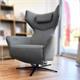 Aufstehsessel/Designersessel Marius mit Kreuzfuss, Kunstleder graphit