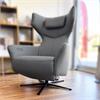 Aufstehsessel/Designersessel Marius mit Kreuzfuss, Kunstleder graphit