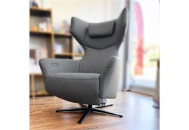 Aufstehsessel/Designersessel Marius mit Kreuzfuss, Kunstleder graphit