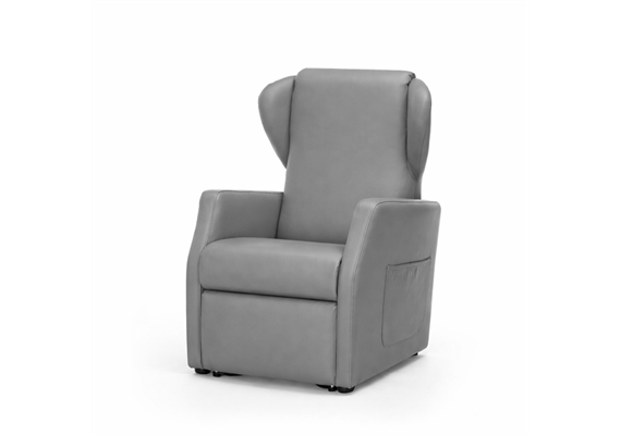 Aufstehsessel NINFEA-PLUS, grau, mit langlebigem, feuerresistentem Kunstlederbezug