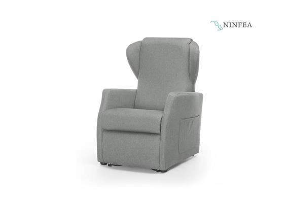 Aufstehsessel NINFEA XL, grau, 2-mot. Belastbar bis 160kg, inkl. Bezugschutz-Kit