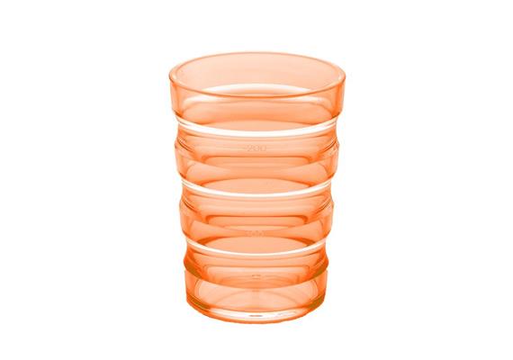 Becher ergonomisch orange 200 ml (Rillenbecher)