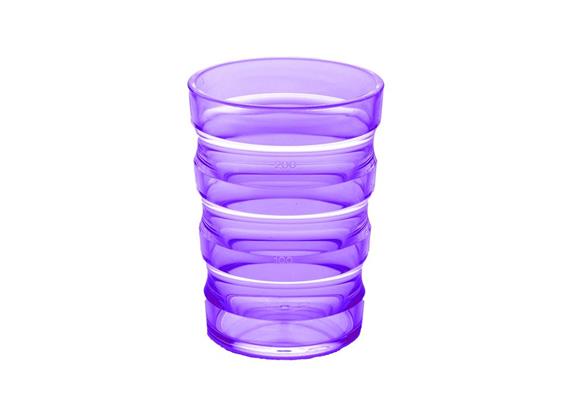 Becher ergonomisch violett 200 ml (Rillenbecher)