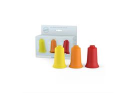 BellaBambi original trio (Ø 3,4cm), gelb, orange, rot (drei Saugglocken aus Silikon)H:75mm