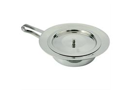 Bettschüssel Edelstahl rund mit Griff und Deckel, sterilisierbar