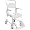 Dusch-/Toilettenstuhl Clean 5" weiss SH49 fahrbar inkl. Arm- + Rückenlehne