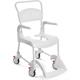 Dusch-/Toilettenstuhl Clean 5" weiss SH49 fahrbar inkl. Arm- + Rückenlehne