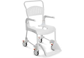 Dusch-/Toilettenstuhl Clean 5" weiss SH49 fahrbar inkl. Arm- + Rückenlehne