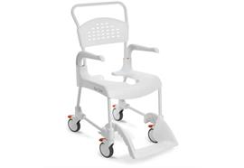 Dusch-/Toilettenstuhl Clean 5" weiss SH55 fahrbar inkl. Arm- + Rückenlehne