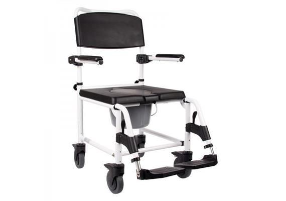 Dusch-/Toilettenstuhl Standard S SB38 mit 4 arretierbaren Rädern, max 130kg