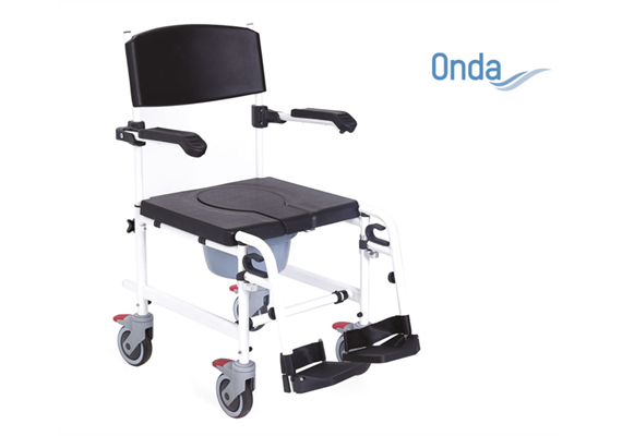 Dusch-/Toilettenstuhl Standard, SB46 fahrbar inkl. Arm- + Rückenlehne