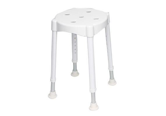 Duschhocker Komfort Sitzhöhe 46.5-64cm, 3.5kg, Sitzfläche: Ø32cm, max.150 kg