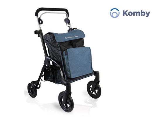 Einkaufsrollator Komby blau, mit Tasche und praktischem Kühlfach