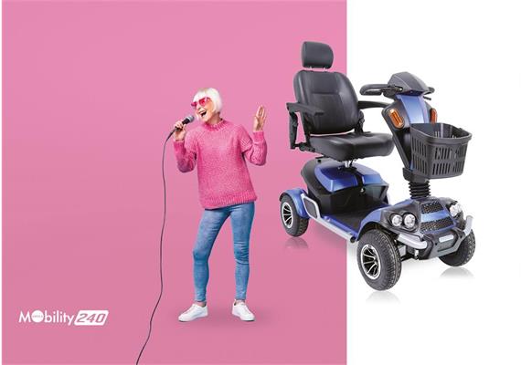 Elektromobil Ardea 240 L blau, 10km/h, max 180kg, 1100W Spitze