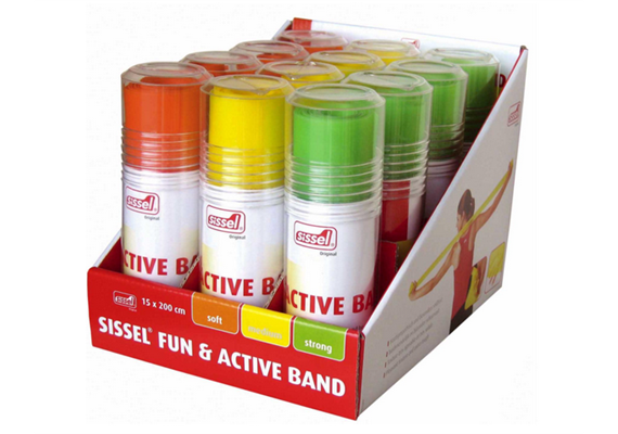 Fun&Active Band orange (leicht) 15x200cm, latexfrei (15cmx2m) mit praktischer Sportbox