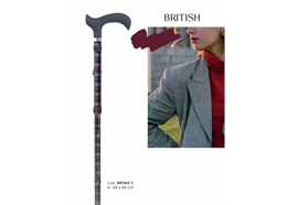 Gehstock Brio faltbar Tartan, mit ABS-Griff