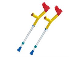 Gehstöcke Kinder gelb/rot/blau mit Ergo-Griff 50-72cm (Kowsky) Soft-Stütze  mit Clip bunt