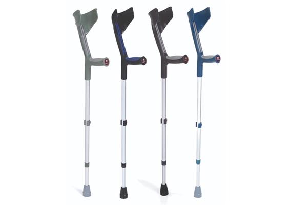Gehstöcke Standard soft, grün/grau aus leichtem Aluminium, belastbar bis 136kg