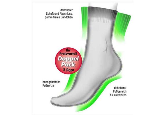 GOWELL MED Soft Gesundheits-Socken schwarz  Doppelpack Size I (36-38)