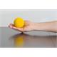 Hand-Softball / Handgymnastikball 90 mm hart gross gelb, mit Übungsanleitungsprospekt