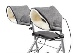 Handwärmer für den Rollator aus 100% Merino-Lammfell, wasser- und windabweisend