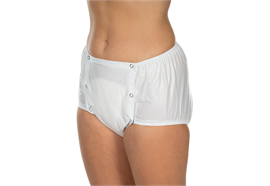 Inkontinenzhose knöpfbar Gr.52-54 XXL, unisex, weiss, PVC, (Inkontinenz-Slip)