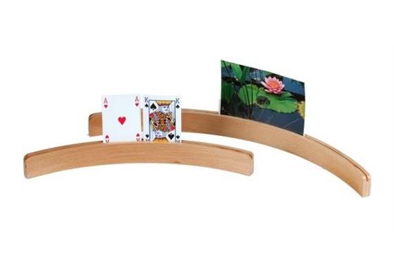 Jasskartenhalter Holz 35cm (Spielkartenhalter halbrund gebogen mit Schlitz, Buchenholz)