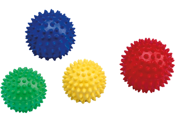 Massage-Igelball Blau 10 cm, Nadelventil zur individuellen Regulierung der Ballhärte