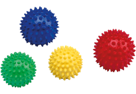 Massage-Igelball Gelb 8cm, Nadelventil zur individuellen Regulierung der Ballhärte