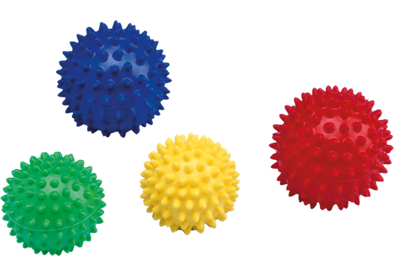 Massage-Igelball Rot 9cm, Nadelventil zur individuellen Regulierung der Ballhärte