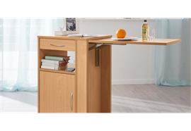 Nachttisch Cherusker mit verstellbarer Betttischplatte, Buche