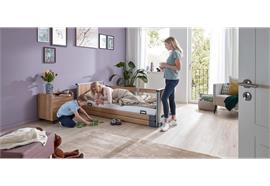Niedrigbett Low 15-80 KSG Kirsche Havanna, 90x200cm, 24V, Max 225kg, geteilte Seitengitter