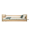 Niedrigbett SERACARE Low 11-80, 90x200, Lindberg Eiche, durchgehende Seitengitter