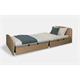 Niedrigbett SERACARE Low 90x200, 11-80, Eiche, TSG, integrierte Liegeflächenverlängerung