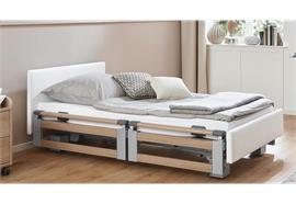 Pflegebett Komfort Premium TSG Eiche, 26-80cm, geteilte Seitengitter, 90x200cm