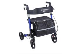 Reiserollator Oceano 2.0, blue mit Rückengurt, Tasche und Stockhalter