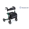 Reiserollator Oceano 2.0, grün mit Rückengurt, Tasche und Stockhalter