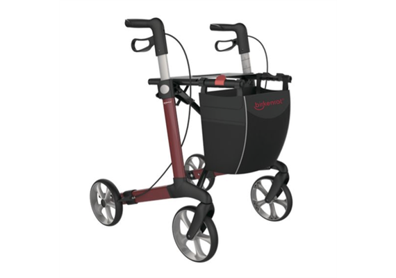 Rollator Birkenrot Eva M (SH55) rot inkl.Softräder und Stockhalter
