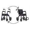 Rollstuhl/Rollator Rollz Motion² dark purple 2-in-1 mit TB, max. Belastbarkeit: 125 kg