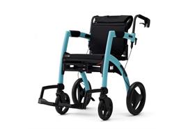 Rollstuhl/Rollator Rollz Motion²SMALL island blue 2-in-1 mit TB, max. 125 kg