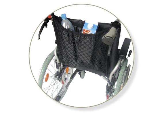 Rollstuhlnetzli schwarz mit Innenfutter, Einkaufsnetz, waschbar bis 30 °C, max. 5 kg