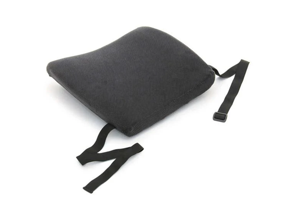 Rückenkissen Sissel Back geformt grau (Auto-Lendenkissen Velour 33 x 33cm mit Haltebänder)