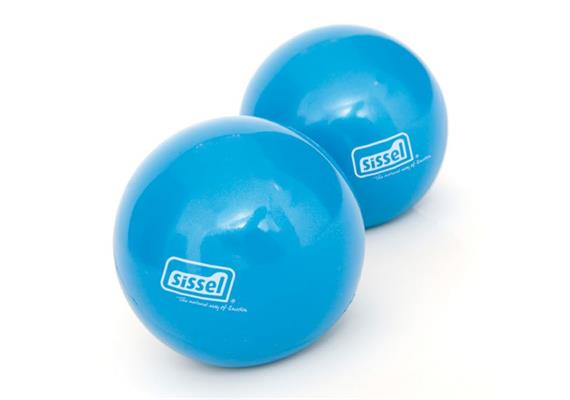 Sissel Pilates Fitness Toning Ball 900g blau Ø 9cm mit griffiger Oberfläche, Set à 2 Stk.