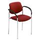 Stuhl mit Armlehnen bordeaux-rot Modell Chur mit Chromgestell