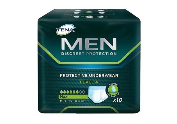 TENA Men Premium Fit Protective Underwear Maxi Level 4 Gr. M/L 10 Stk, Hüftumfang 95-125cm
